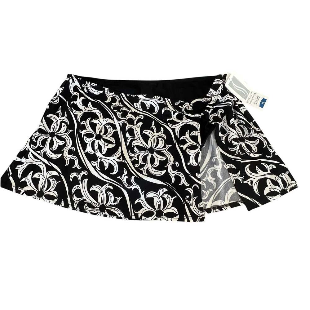 Silhouette Solution Black & White Print Swimwear Bottom Women's Size 18 NWT